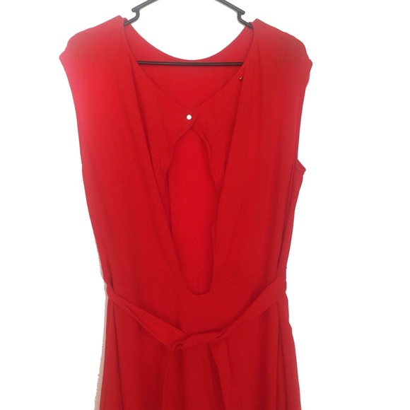 Zara Romper Size Large Orange Red Color Open Back - Picture 7 of 8